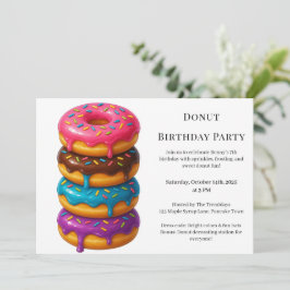 Convites Brunch de Donut Doce | Celebração de Aniversário