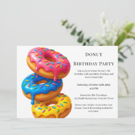 Convites Brunch de Donut Doce | Celebração de Aniversário