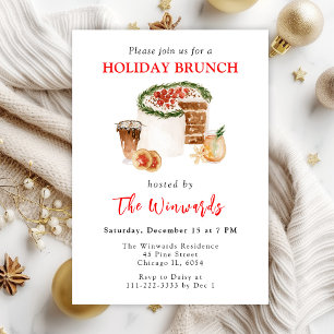 Convites Brunch de Férias de Bolo de Natal e Biscoitos