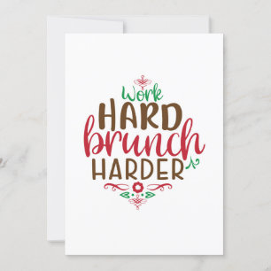 Convites Brunch de Natal trabalhar duro mais duro