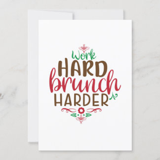 Convites Brunch de Natal trabalhar duro mais duro