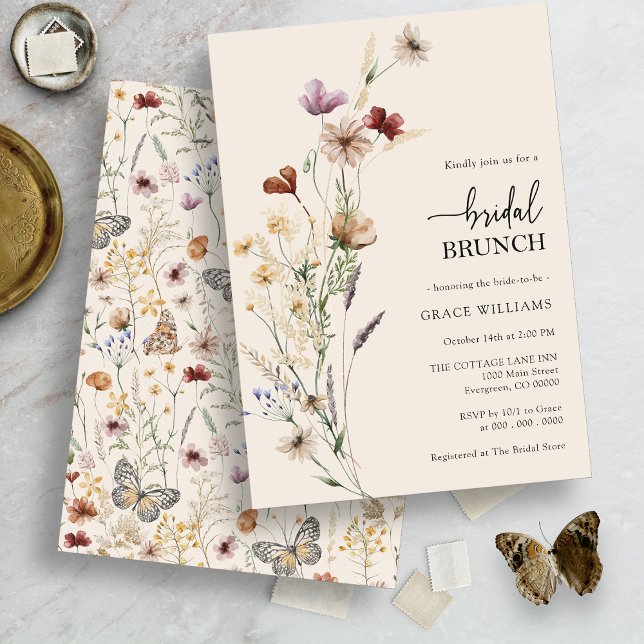 Convites Brunch de Noiva com Floral em Aquarela (Criador carregado)