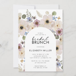 Convites Brunch de Noiva com Flores Modernas