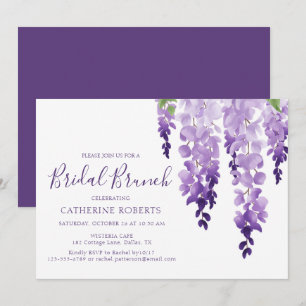 Convites Brunch de Noiva com Wisteria em Aquarela