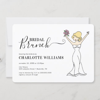 Convites Brunch de noivado de Avatar personalizável| Cabelo