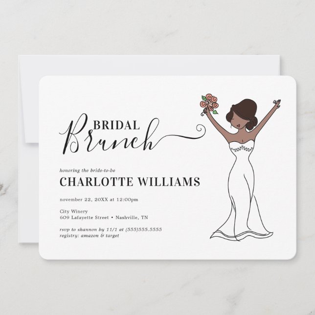 Convites Brunch de noivado de Avatar personalizável| Cabelo (Frente)
