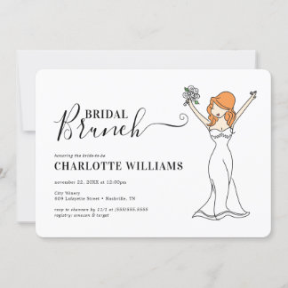 Convites Brunch de noivado de Avatar personalizável| Cabelo
