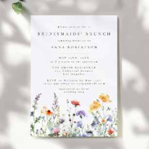 Convites Brunch de Noivas com Aquarela Floral Vibrante