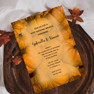 Convites Brunch de Outono de Abóbora Laranja após Casamento