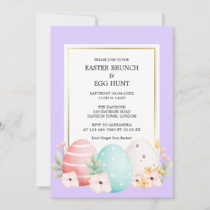 Convites Brunch de Páscoa em Aquarela & Caça aos Ovos