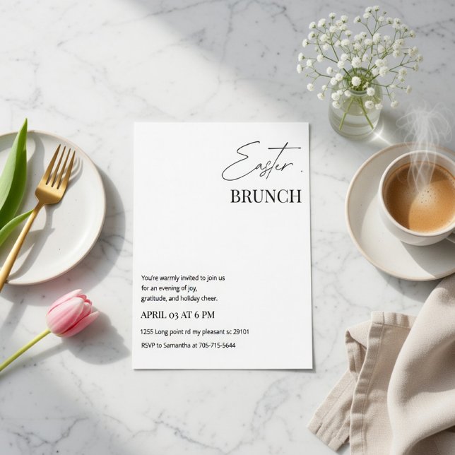 Convites Brunch de Páscoa Minimalista (Criador carregado)