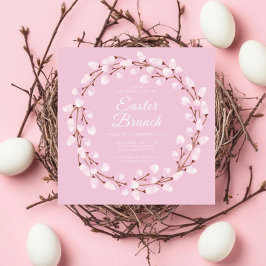 Convites Brunch de Páscoa Selvagem, Rosa-Rosa-Gelado,