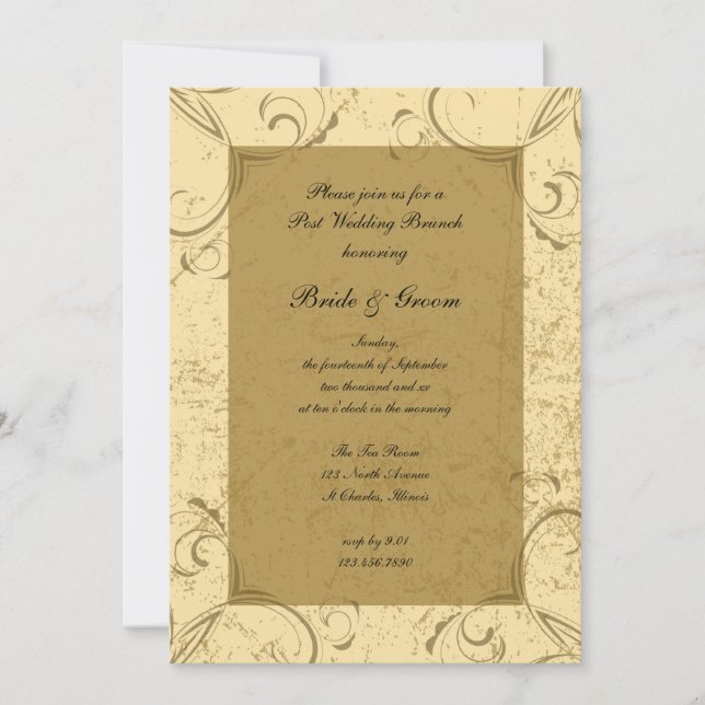 Convites Brunch de Posto angustiado e elegante (Frente)