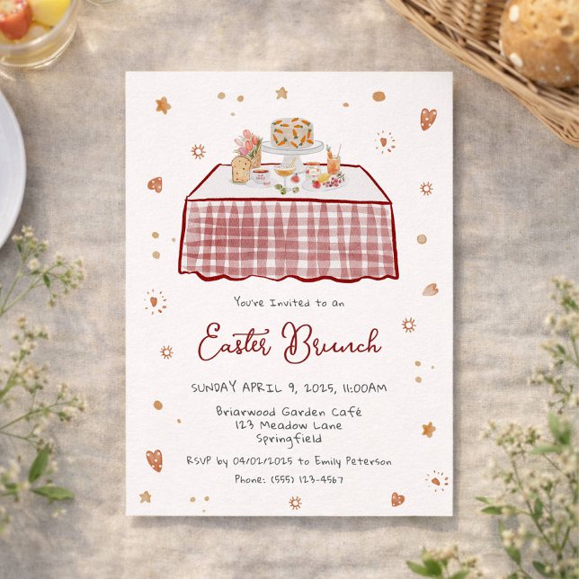Convites Brunch de Primavera Desenhada à Mão Whimsical (Criador carregado)