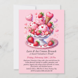 Convites Brunch de Sorvete e Amor