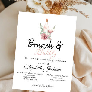 Convites Brunch de Vinho Floral & Chás Espumantes para Chá 
