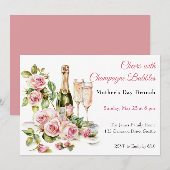 Convites Brunch do Dia das Mães – Brindes com Bolha de Cham (Frente/Verso)