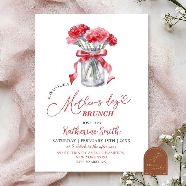 Convites Brunch do Dia das Mães Carnation (Criador carregado)