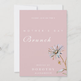 Convites Brunch do Dia das Mães com Florais em Aquarela