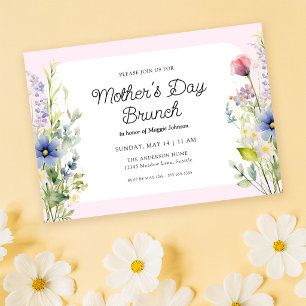 Convites Brunch do Dia das Mães com Flores Silvestres da Pr