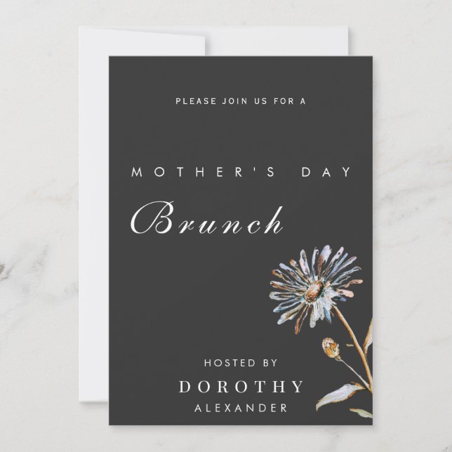 Convites Brunch do Dia das Mães em Aquarela Floral (Frente)