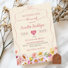Convites Brunch do Dia das Mães em papel kraft