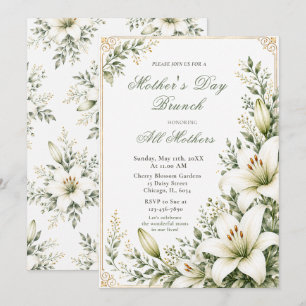 Convites Brunch do Dia das Mães White Lily