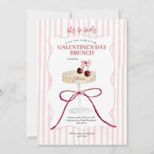 Convites Brunch do Dia de Galentine Champanhe de Cereja