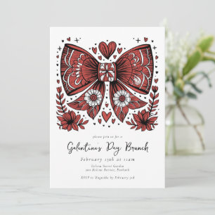 Convites Brunch do dia do Arco Coquette Galentine