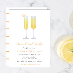 Convites Brunch e Baby Mimosas Chá de Bebê e Encontro para 