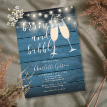 Brunch E Borbulhante Chá de Noiva Azul Madeira Rús