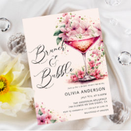 Convites Brunch e Bubble Chá de panela Floral