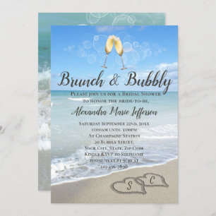 Convites Brunch e Bubble Sand Hearts Beach Chá de panela