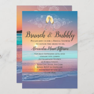 Convites Brunch e Bubble Sand Hearts Beach Chá de panela
