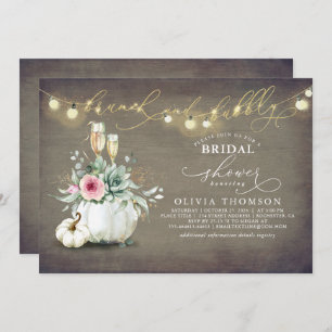 Convites Brunch e Bubble Suculem Chá de panela de Abóbora