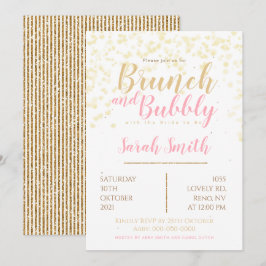 Convites Brunch e Bubbly bolha dourada