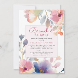 Convites Brunch e Bubbly Casais Floral Chá de Noiva 