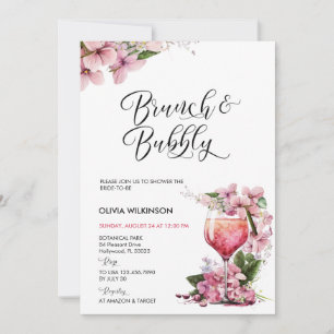 Convites Brunch e Bubbly Coquetel Rosa