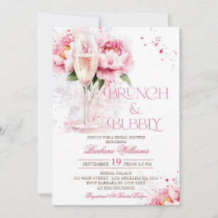 Convites Brunch e Bubbly Floral Chá de Noiva
