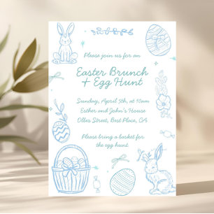 Convites Brunch e Caça aos Ovos de Páscoa Caprichoso Desenh