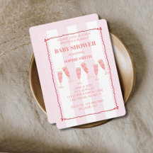 Brunch e Chá de fraldas Rosa e Vermelho