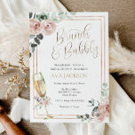 Convites Brunch e Chá de panela<br><div class="desc">Este Brunch com o Chá de panela Bride é perfeito para celebrar a noiva a ser ou uma noiva que já fugiu. Personalize com suas informações para que a noiva seja. Apresentando uma flauta de champanhe dourada,  uma armação de ouro e rosas cor-de-rosa com eucalipto.</div>