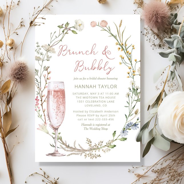 Convites Brunch e Chá de panela (brunch and bubbly bridal shower invitation
)