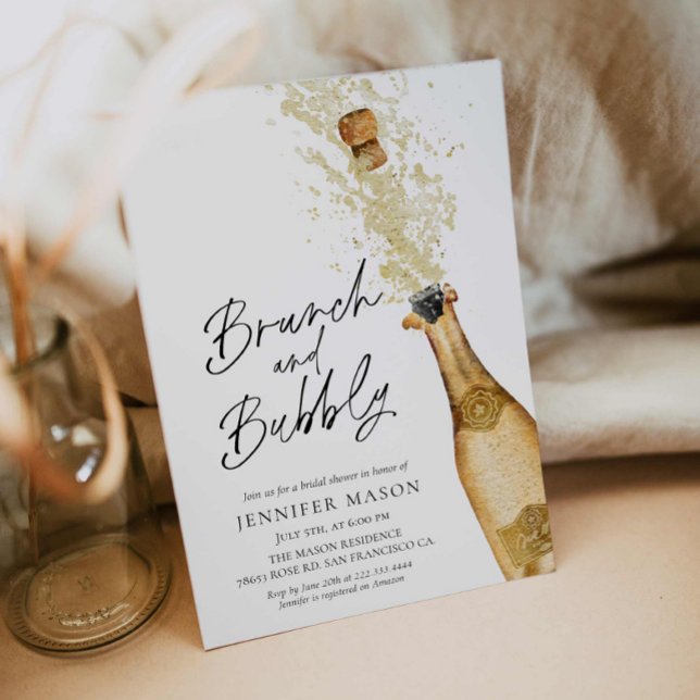 Convites Brunch e Chá de panela (Brunch and Bubbly Bridal Shower Invitation)