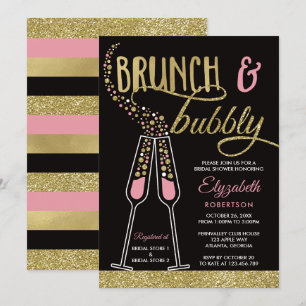 Convites Brunch e Chá de panela de Bubble convidam, Faux Do