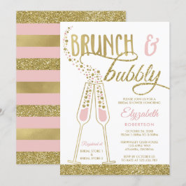 Convites Brunch e Chá de panela de Bubble convidam, Faux Do
