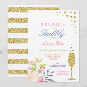 Convites Brunch e Chá de panela de Bubble, doce Convidado F