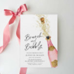 Convites Brunch e Chá de panela de champanhe de bolha<br><div class="desc">Brunch e Chá de panela de champanhe rosa e Dourado. Projetado com uma bela garrafa de champanhe de aquarela. Itens correspondentes na nossa loja,  Design do Partido Cava.</div>