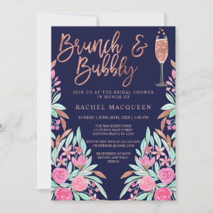 Convites Brunch e Chá de panela floral brilhante