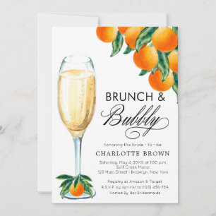 Convites Brunch e Chá de panela Laranja Borracha